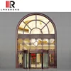 2 Wings aluminum profile Copper Automatic Revolving Door System with sliding glass doors