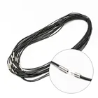 1.5mm/50cm Leather Wax Rope Chain Necklace metal clasp DIY Jewelry Accessories Necklaces Chain