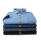 Summer fashion new short-sleeved cotton denim men's casual shirt for wholesale