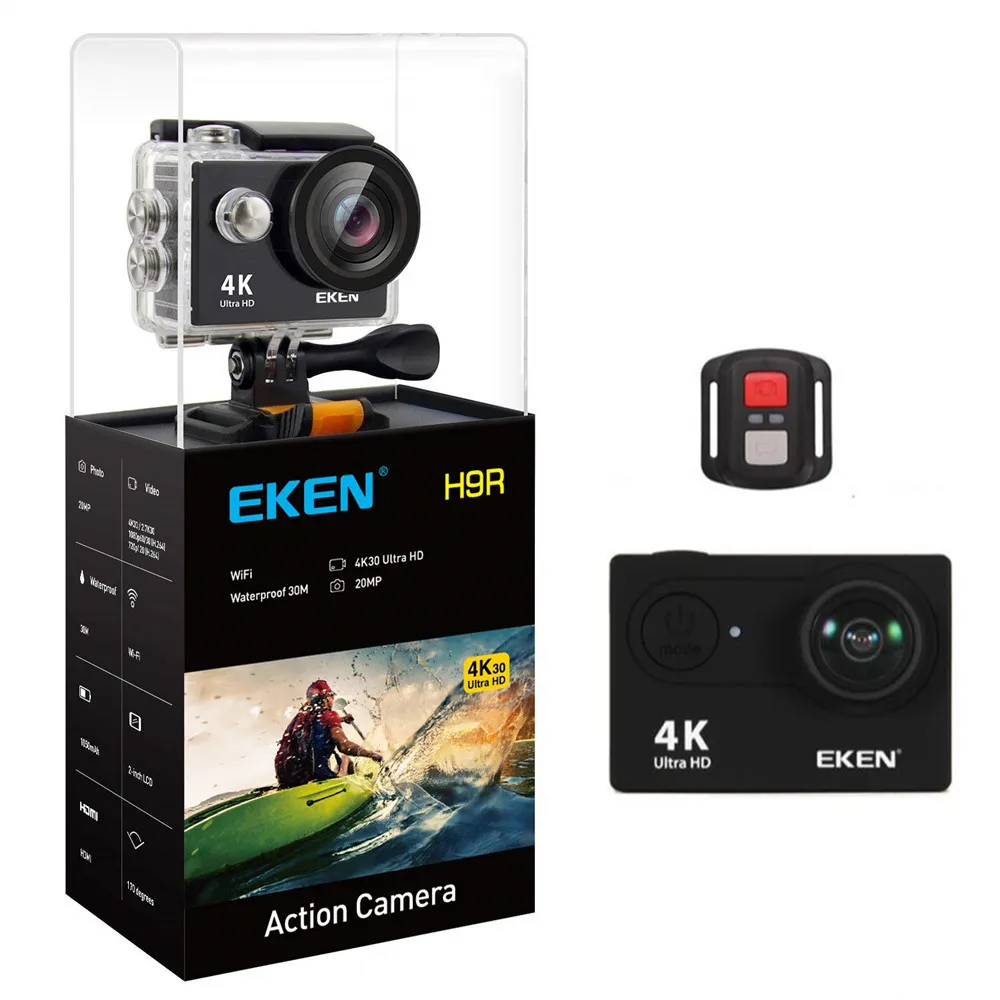 オリジナル Eken 防水スポーツカメラ 4 18k ビデオカメラ wifi EKEN H9R アクションカメラ