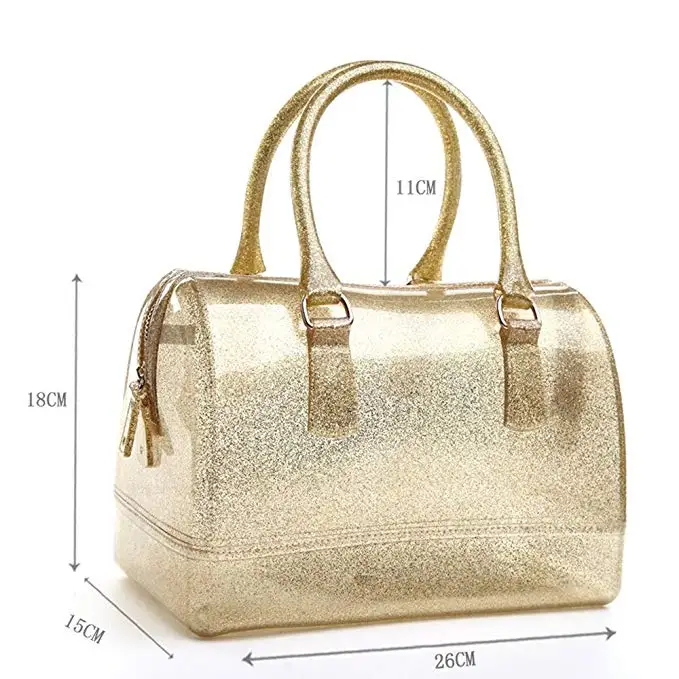 新款透明pvc手提包大果冻手提包女士夏季化妆品手提包