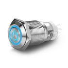 16mm CE auto illuminated and timer push button switch with blue red yellow green white LED waterproof ip67 waterproof
