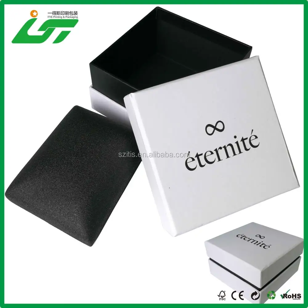 oem custom thick white cardboard single watch gift box with hot