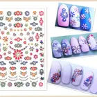 Nail Printing Stickers Nails Korea Nail Design Printing 50sheets Watermark Nail Stickers Mixed Flower Feather Nails Art
