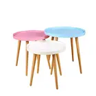 High quality modern living room furniture round wooden legs coffee table design wooden table