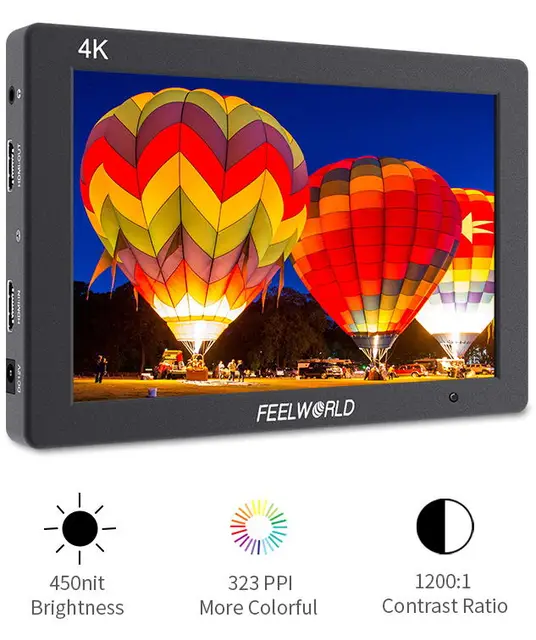 Feelworld 7 Inch IPS 1920x1200 4K Monitor HDMI Camera Field Monitor Solid  Aluminum Housing with Peaking Focus for Sony Nikon T7 - AliExpress 44