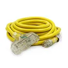 Clear Triple Tap Extension Cord 25FT 10 Gauge Extension Power Electricity Cord