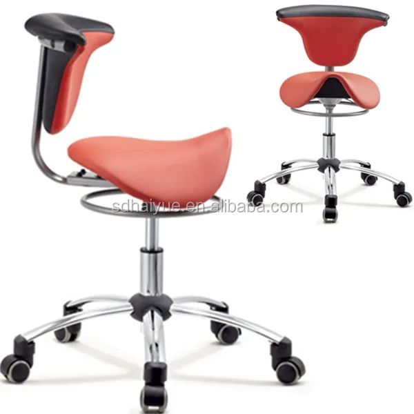 Red Pu Leather Saddle Seat Salon Saddle Chair Beauty Salon Saddle