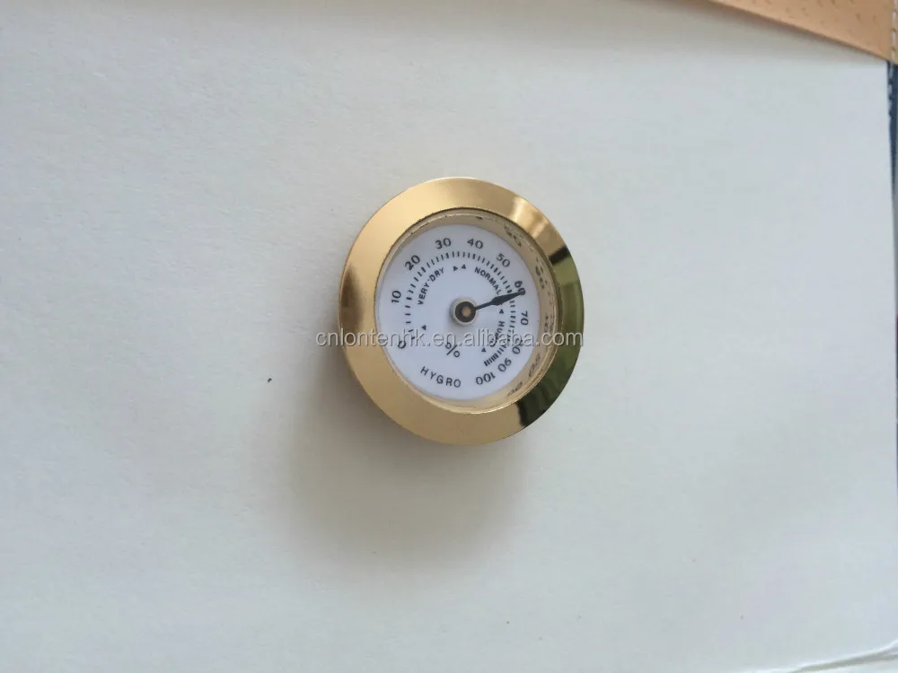 humidor mini metal gold cigar hygrometer