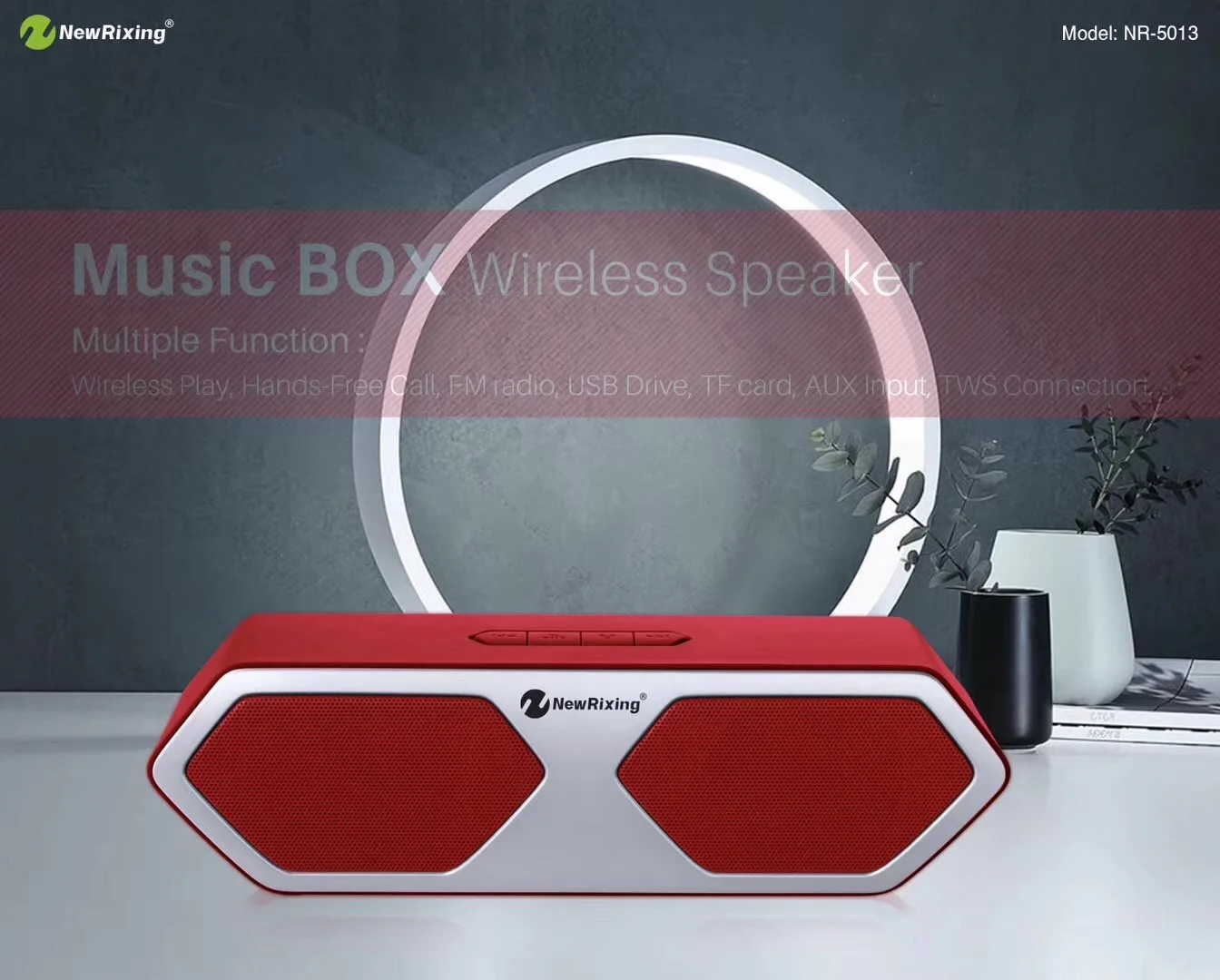 NR-5013 custom music box tws bluetooth speaker with handsfree new design - ANKUX.COM