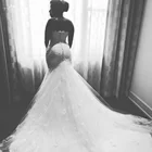 RSW454 Popular Real Photo Youtube Girl Custom Made Mermaid Wedding Dress With Lace