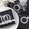 Wedding Favor Diamond Ring Glass Coasters For Bridal Engagement Souvenir Gifts