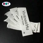 Design Custom Make Brand Name End Fold 100% Cotton Fabric Screen Printed Clothing Wash Care Labels