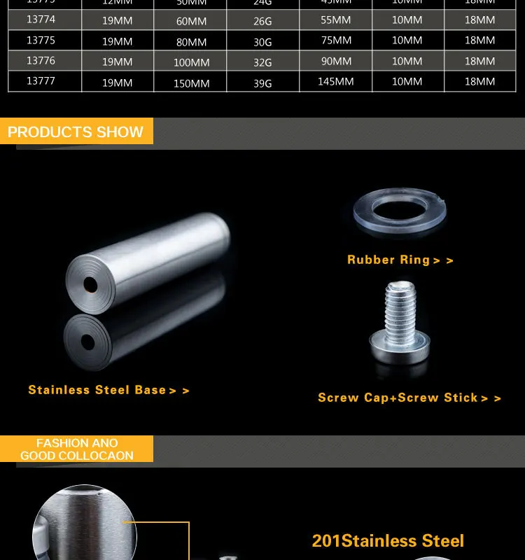 Stainless Steel Decorative Glass Panel Fasteners Factory Oem Mirror