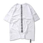Wholesale Korean Style Short Sleeve Hip Hop Braid Plain Black Tall Men T-Shirts