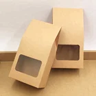 Stand Up Clear PVC Window Seal Kraft Paper Packaging Food Box