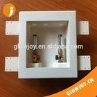 Plastic washing machine box with brass vaLve and water hammer arrestor
