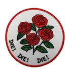 Embroidered Red Rose Patch Set,Pink Rose Applique Flower Embroidery Patch Jeans For Men