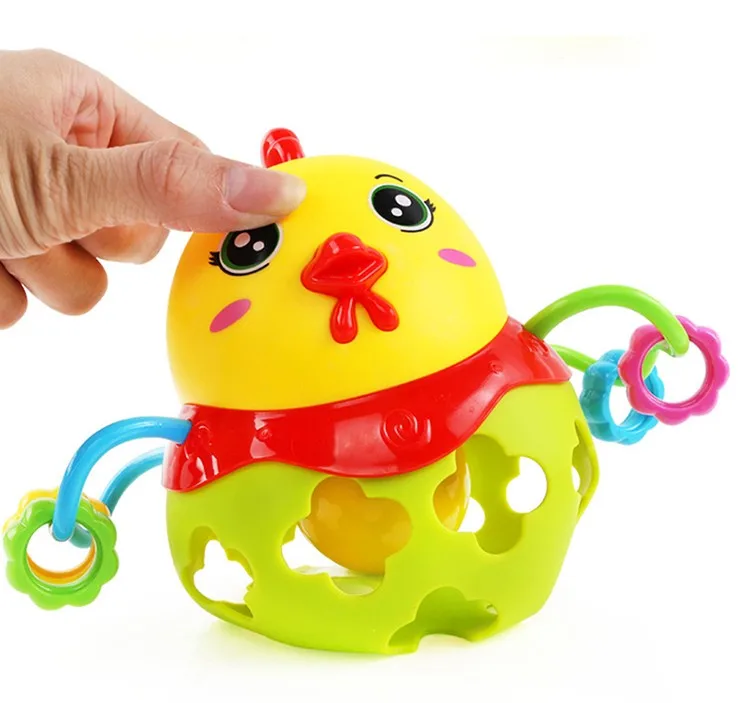 Cute cartoon chick soft plastic musical baby toy