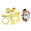 Sea Water Resist Gold Swimwear Metal Accessories Custom Beachwear Superior Swimwear Hardware Directly Factory