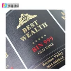 Factory wholesale custom hot stamping gold foil embossed cheap wine label