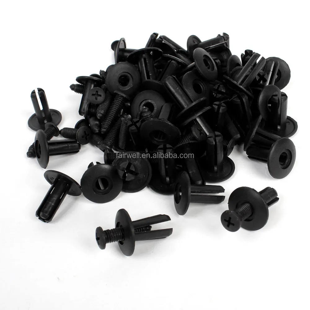 Black nylon snap plastic push rivets, View plastic push rivets, FAIRWELL plastic push rivets