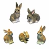 Hot selling jute hanger easter bunny ornaments hand carving wood rabbit