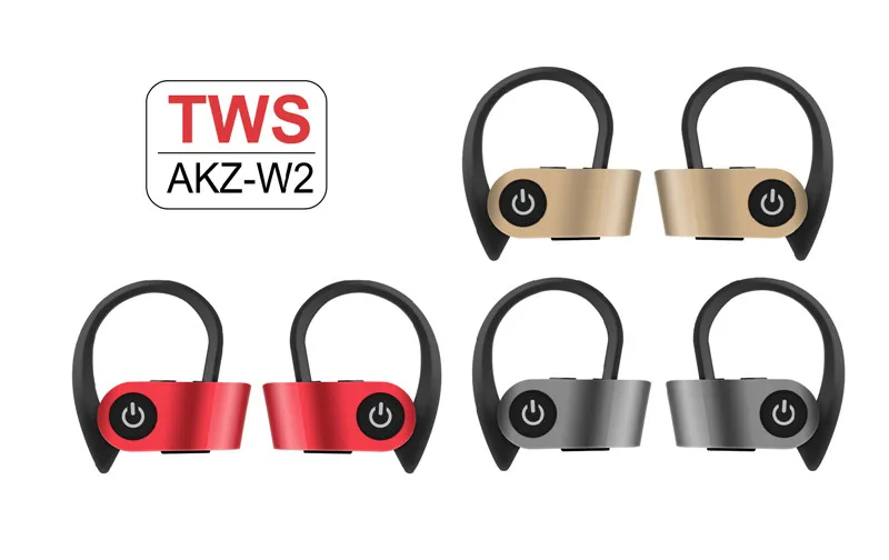 AKZ-W2 TWS Sport Earphones BT5.0 Wireless Headphone Headset Freedom Ear Hook True Wireless Sport Earbud - ANKUX.COM