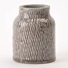 Traditional style classic grey color striped modern decorative flower ceramic vase set
