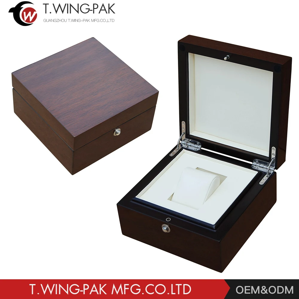 factory price custom black wooden single watch box made in china