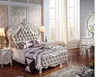 Royal luxury european leather bed frame solid wood and MDF wooden bed king size headboard rococo hand carved bed designs