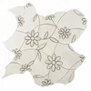 Luxury Flower Pattern Water Jet Marble Mosaic Tile