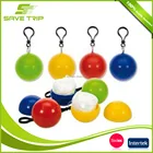 Cheap PE emergency disposable rain coat ball rain poncho with logo