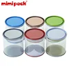 Colorful Round Clear PVC/PET Biscuit Chocolate Candy Food Plastic Boxes Decorative Tin Pails with Lid