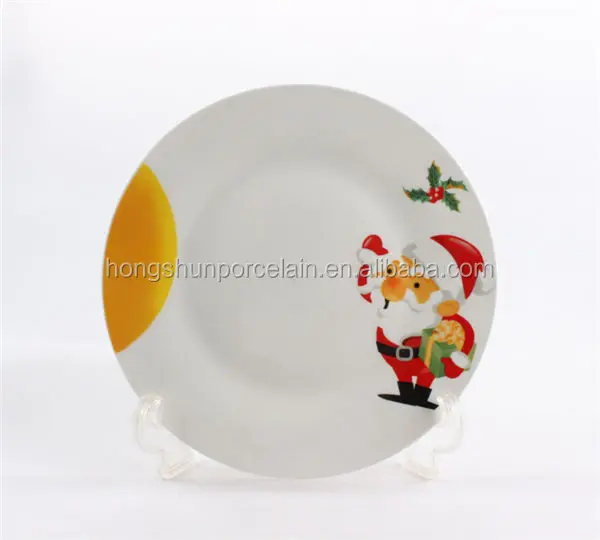 9 pulgadas Navidad decorativa plato de porcelana