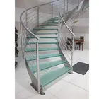 Competitive stainless steel glass curved staircase