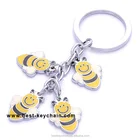 custom metal soft enamel bee shaped chram keychain (BK11121)