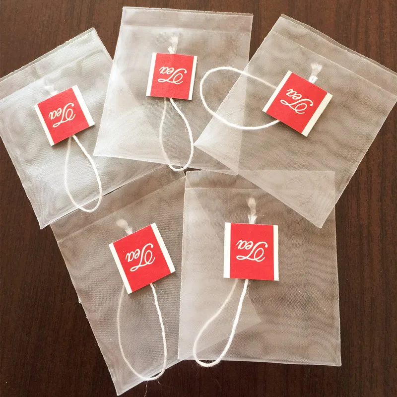 Custom Printed Nylon Tea Bag With String Empty Tea Bags For Loose Tea