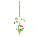 100% new original design unicorn 3D figure pvc keychain with rainbow charms