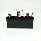 New gilt - edged black acrylic makeup brush receptacle box cosmetic desktop pencil holder receptacle pen case