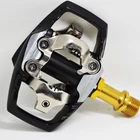 SYUN-LP MD1T alloy aluminum Gold titanium spindle self lock spd MTB bicycle spd pedals