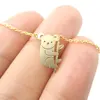 18K Gold chain necklace cute animal charm panda pendant necklace jewelry