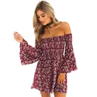 Women Dress Summer Sexy Off Shoulder Boho Style Short Party Beach Dress