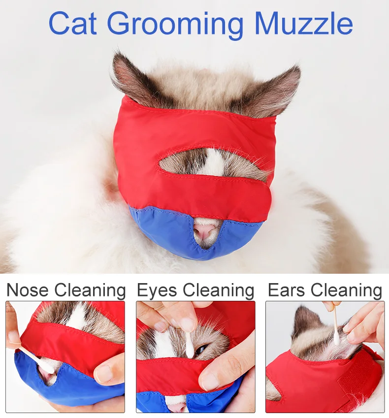 for cat and dog nylon pet grooming calming muzzle cat face mask