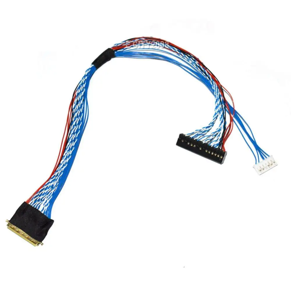 40 pin 2 channel 6 bit interface ipex lvds cable for 10.1-18.