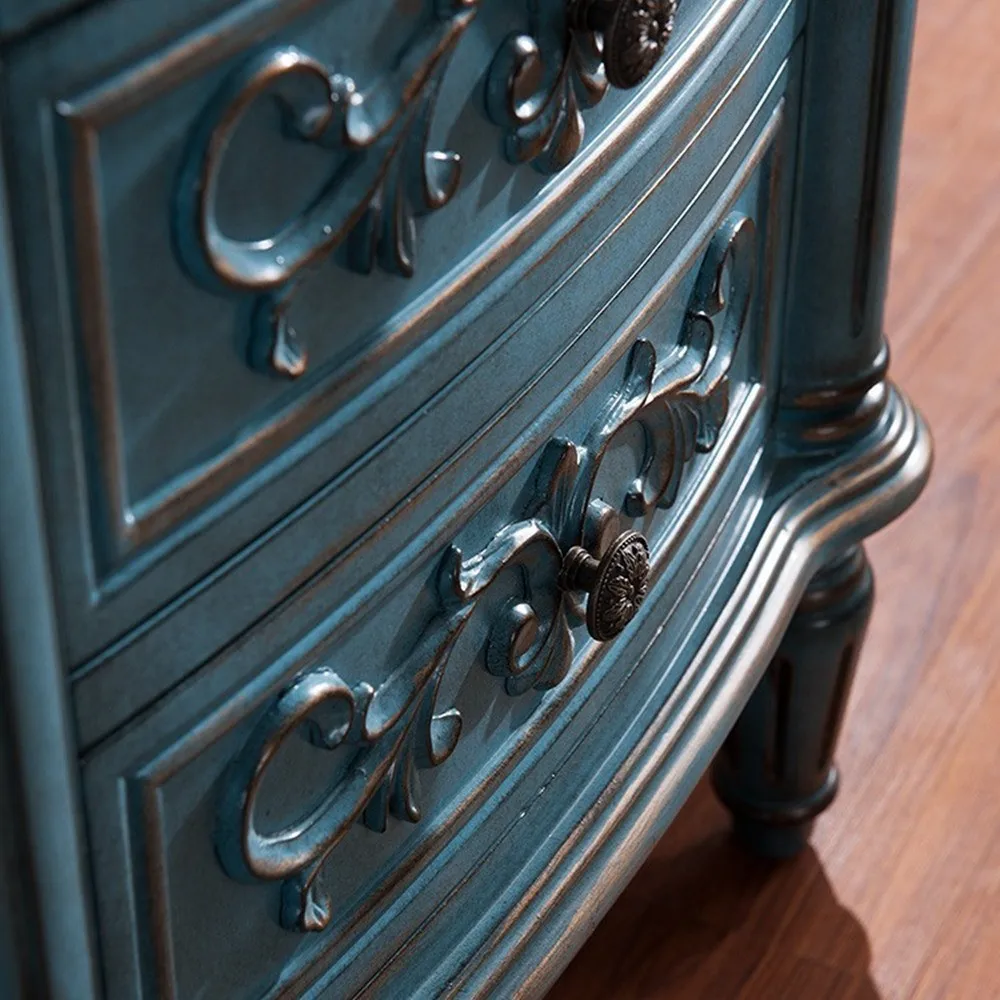 Vintage chic wohnzimmer kommoden, kommoden im antiken blau bild ...