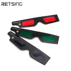 Handheld 3D paper glasses red blue green orange lens customized logo printing