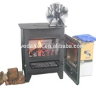 Log Fireplace Voda VDSF624B 4 Blade Heat Powered Stove Fan Log Burner Fireplace Fan