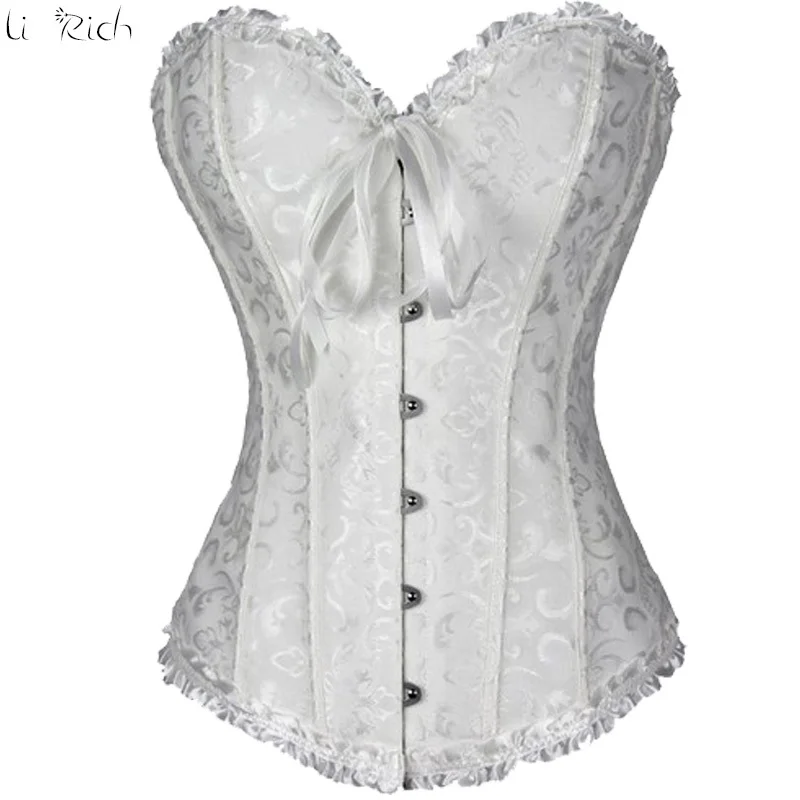 X Summer Dress Sexy Brocade 7 Color Lace up Body Corsets and Bustiers Plus Size Waist Training Corsetlet Overbust S M L XL-6XL