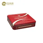 Chocolate cookie biscuit custom printed gift rectangle metal tin box